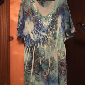 Catherine's Vintage Blue/Green Embellished Dress